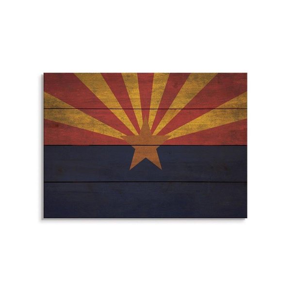 Wile E. Wood 20 x 14 in. Arizona State Flag Wood Art FLAZ-2014